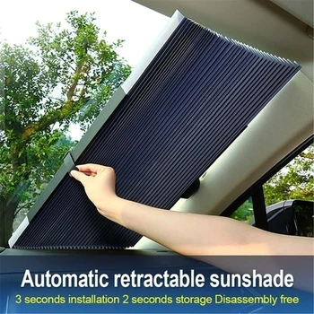 

Car Retractable Windshield Anti-UV Car Window Shade Car Front Sun Block Auto Rear Window Foldable Curtain 46/65/70/cm Sunshade