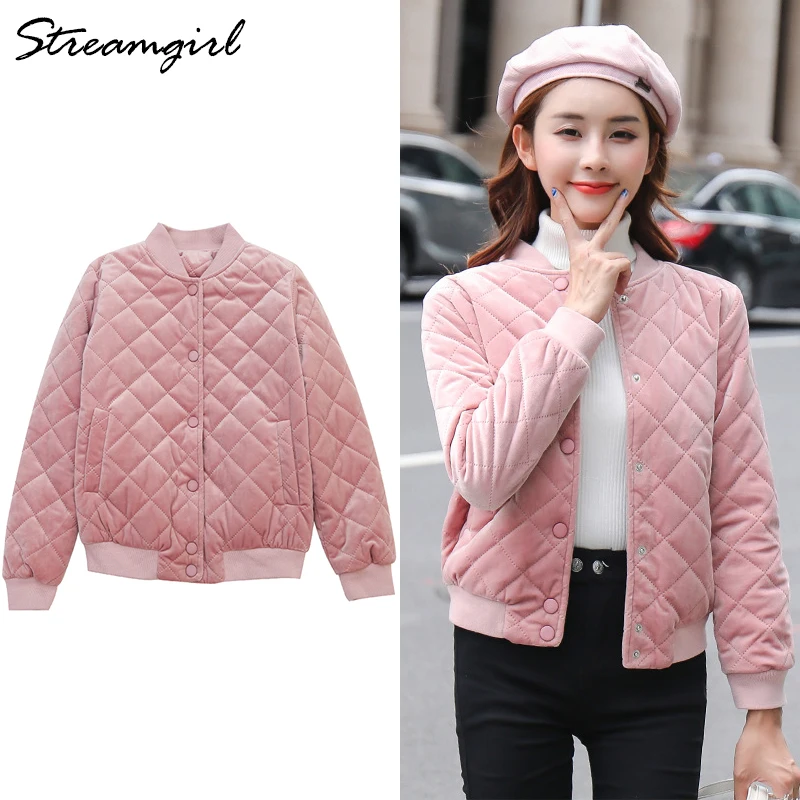 

Women's Quilted Jackets Cotton Winter Parka Women Plus Size Warm Velvet Coat Women Black Winter Short Jacket Womens Quilted Coat