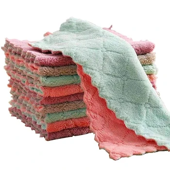 

20PCS Absorbent Kitchen Rags Thickened Lint-Free Rags Oil-Free Towels Household Dishwashing Cleaning Cloth