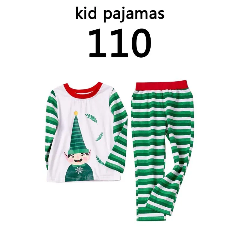 Christmas Striped Sleepwear Family Matching Pajamas Mother And Daughter Clothes Dad Son Outfits Men Women Baby Girl Nightwear - Цвет: kid 110