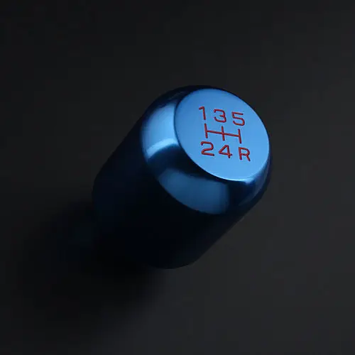 New 5 Speed Gear Shifter Knob Blue Aluminum Nob Racing Replace W/3 Adapter