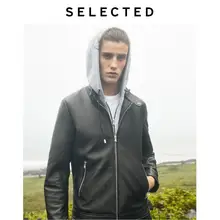 Мужские пальто из натуральной овчины отстегивающийся капюшон на молнии кожаная куртка S | 419410508