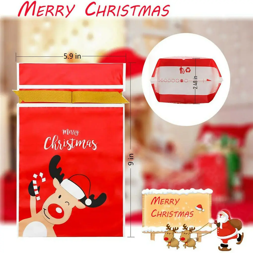 1/5/10pcs Christmas Candy Bags Happy New Year Xmas Packing Bag Merry Christmas Decorations For Home Navidad Gift Bags