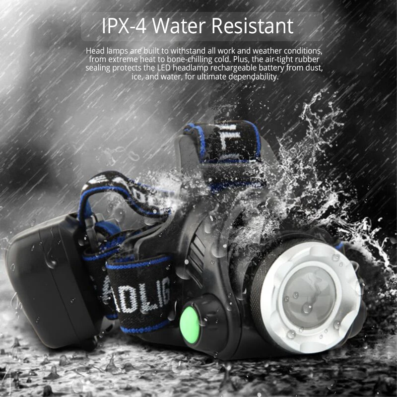 Led Headlamps 6000lumens T6/L2Headlight Waterproof Zoomable Lantern 3Mode Head Torch by 18650 battery best for camping fishing