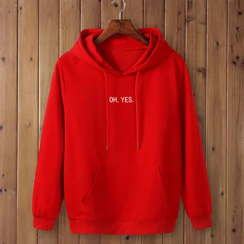 

Oh Yes New Fashion Corduroy Long Sleeves Letter Harajuku Print Light Pink Pullovers Tops O-neck Women's Hooded Sweatshirt Tops