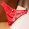 New Sexy Multicolor Panties Women Thong Low-Rise Lace Panties Transparent Bow Hollow Out Triangle Briefs ► Photo 3/6
