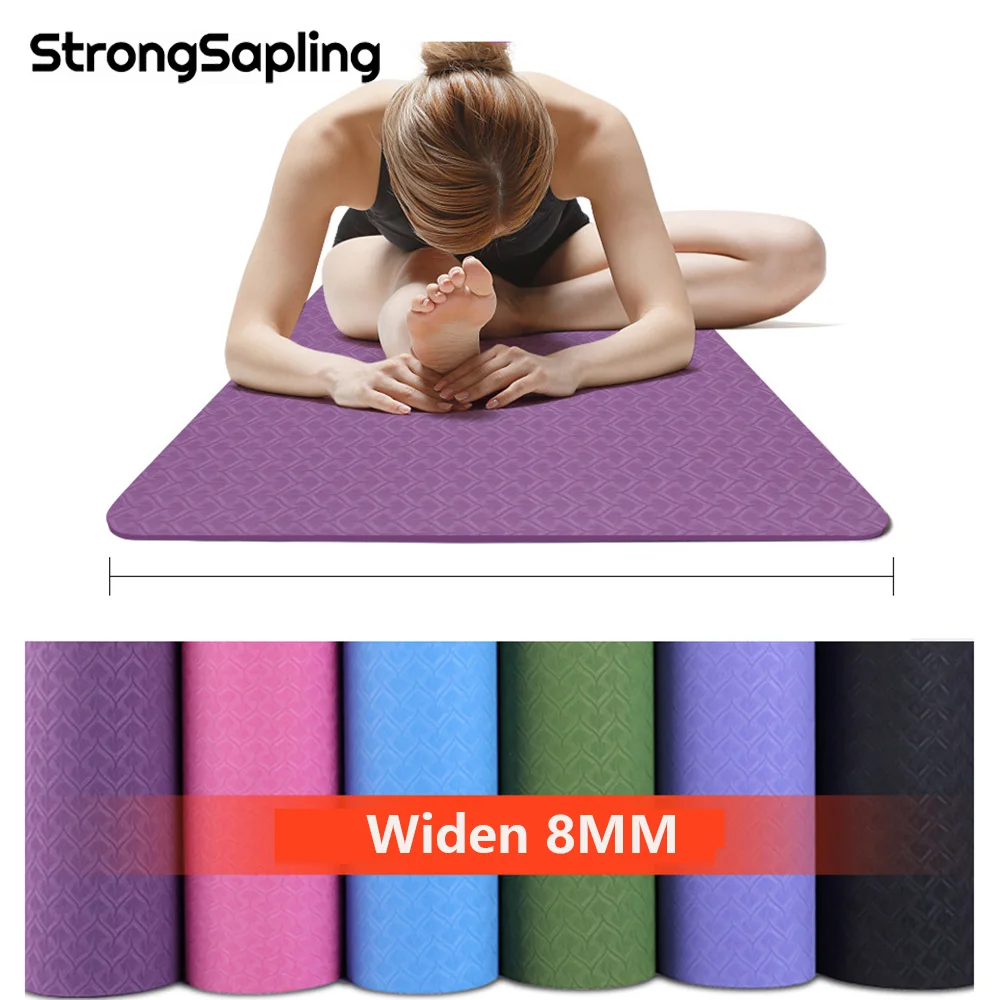 183 * 80cm Tpe Yoga Mat 6mm For Beginner Nonslip Mat Yoga Sports