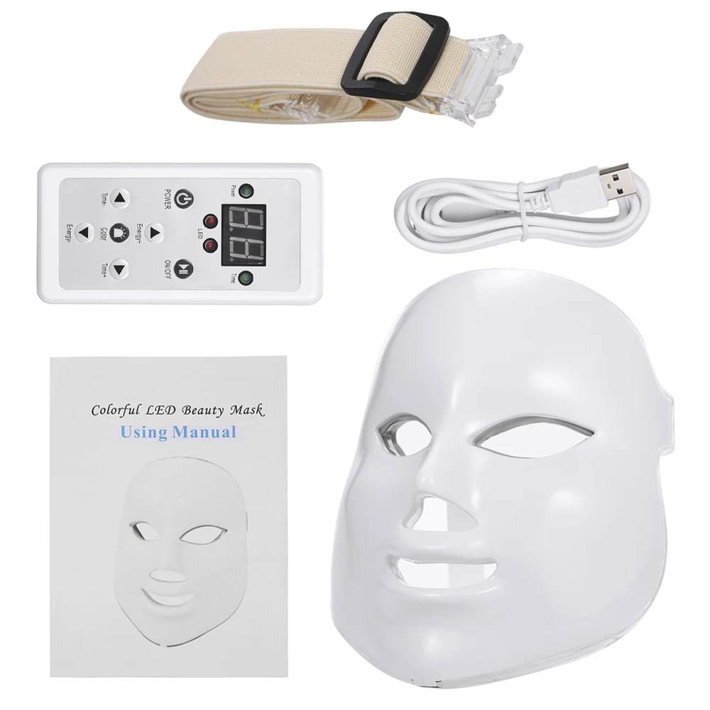 

2019New 7 Colors LEDs Light Photon Face Mask Rejuvenation Skin Therapy Skin Wrinkles for Face Care Tools