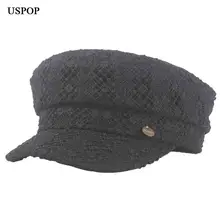 USPOP, новинка, осенние шапки, женские, кружевные, newsboy, шапки, модные, черные, белые, с кружевным козырьком, шапки, универсальные, военные кепки