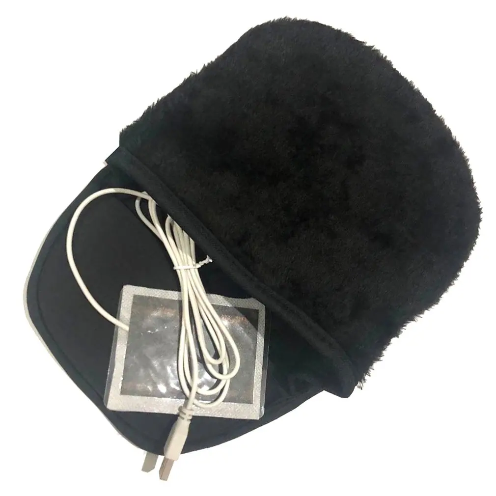Black USB коврик для мыши грелка рук плюшевый коврик для мыши креативный коврик для мыши с принтом из мультфильма силиконовый коврик для мыши грелка - Цвет: Black