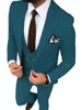 Custom Made Men Suits Teal Groom Tuxedos Notch Lapel Groomsmen 3 Pieces Wedding Set ( Jacket + Pants + Vest + Tie ) D285 1