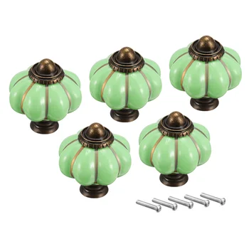 

uxcell 33mmx38mm Door Drawer Dresser Single Hole Ceramic Round Knob Pull Handle 5pcs