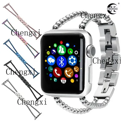 

New design stainless steel strap for apple watch bands series 4/3/2/1, factory price for iwatch bands 38mm/40mm/42mm/44mm, women