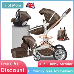 Бесплатная доставка Горячая мама роскошь 4 в 1 детская коляска прогулочная коляска CE стандарт с Сумка для мамочки новорожденный коляска