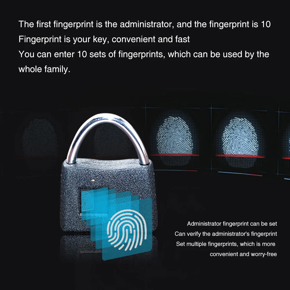 

Home Smart Keyless Drawer Bag Furniture Cabinet Luggage Padlock Mini Anti-theft Box Fingerprint Lock USB Charging Door Security