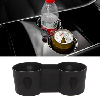 

for Tesla Model 3 2017 2018 2019 Water Cup Holder / Drink Insert Storage Box Car Interior Accessories Car Styling Silicone Black