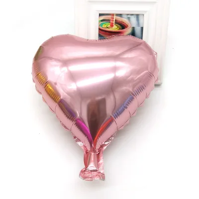 Алюминиевый воздушный шар из фольги в форме сердца праздник день рождения вечерние студенческие танцы помолвка свадебная комната выставка декораций поставки сплошной цвет - Цвет: pink balloon