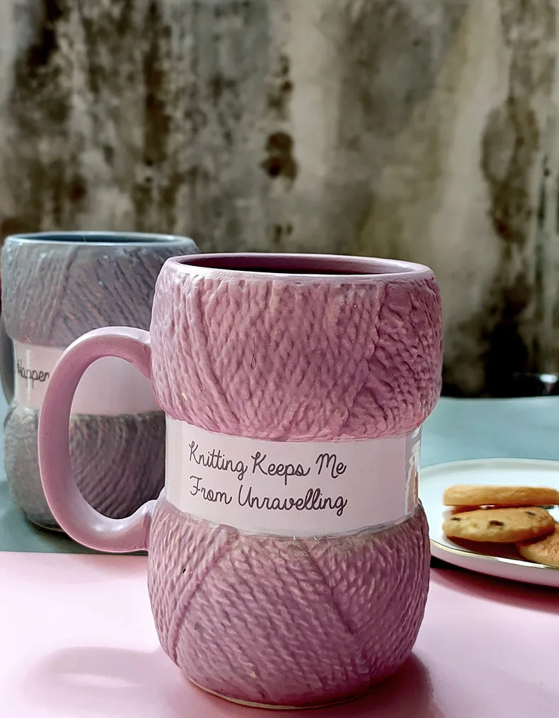 Milk Tea office Cups Drinkware the Best birthday Gift Yarn Texture Mugs
