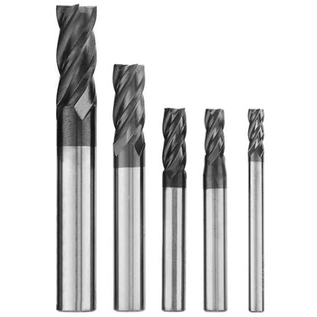 

Hot Sale 5Pcs 4 Fultes Milling Cutter Router Bits CNC End Mill Set Rotary Bits Tool Straight Shank 4-10mm