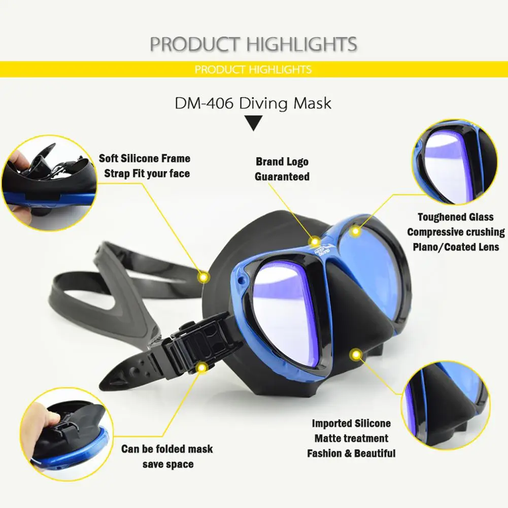 HobbyLane очки для дайвинга DM406+ SN506 Профессиональная полностью сухая маска для подводного плавания Складная Маска Для Взрослых Маска для подводного плавания