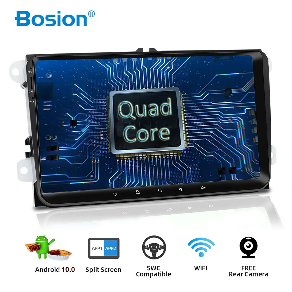 Автомобильный DVD плеер Bosion Android 10 для VW/Volkswagen/Golf/Polo/Tiguan/Passat/b7/b6/leon/Skoda/Octavia