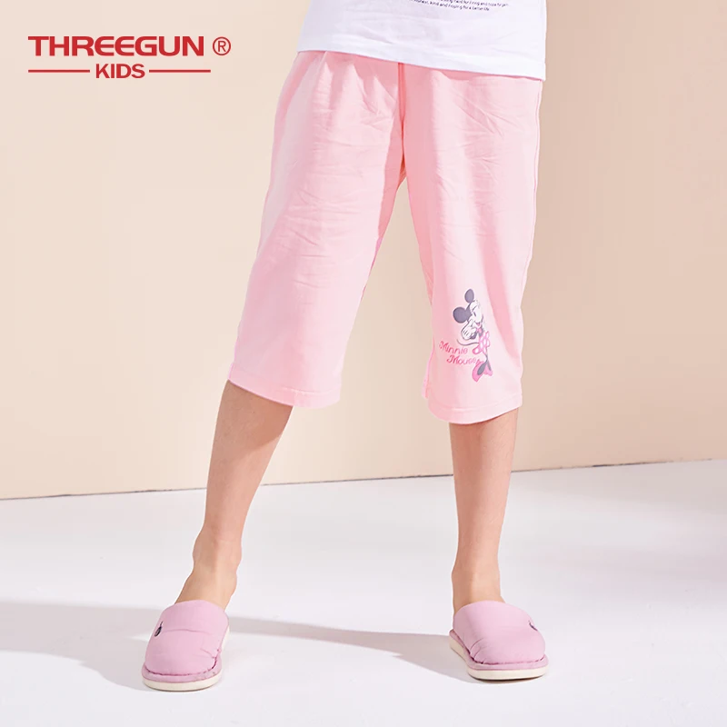 Детские хлопковые укороченные брюки THREEGUN X Disney летние штаны для мальчиков и
