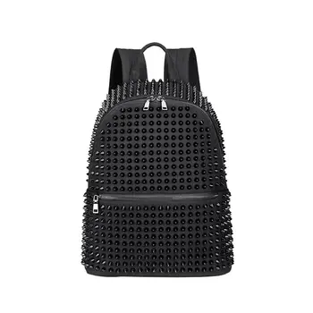 

Fashion Women Canvas Rivet Backpack School Travel Fashion Knapsack Large Capacity Laptop Bag