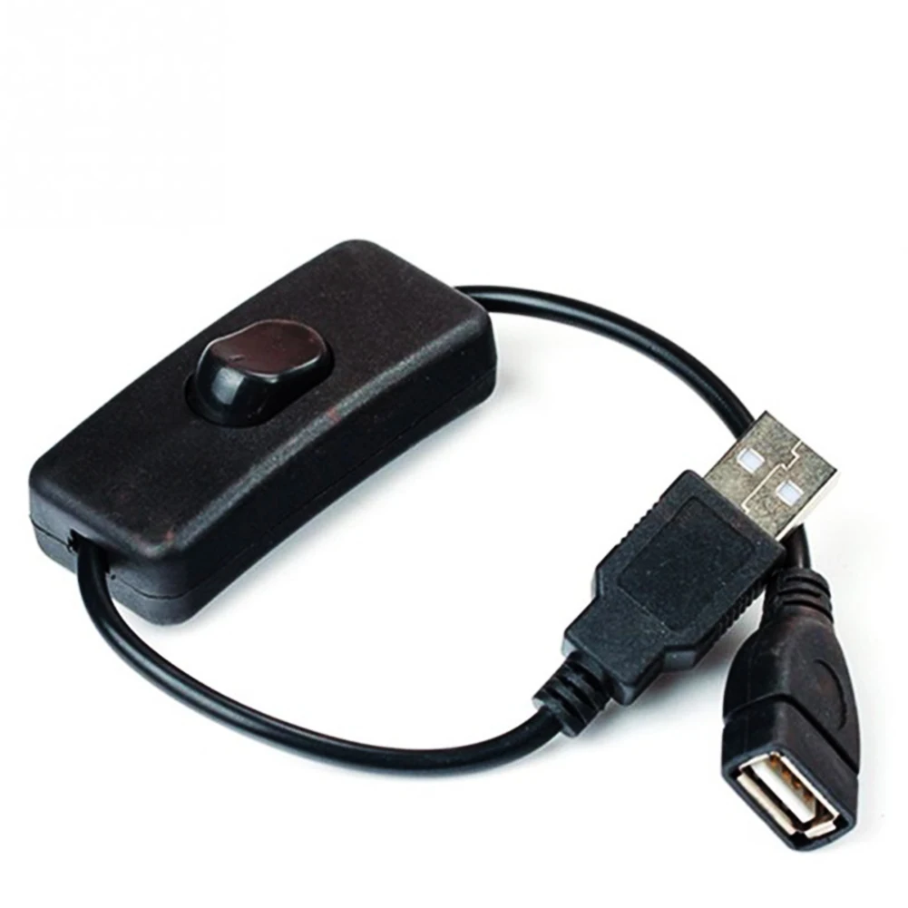 Лидер продаж, Модный популярный USB кабель, новинка, 28 см, USB 2,0 A, Мужской и Женский удлинитель, черный кабель с переключателем, вкл