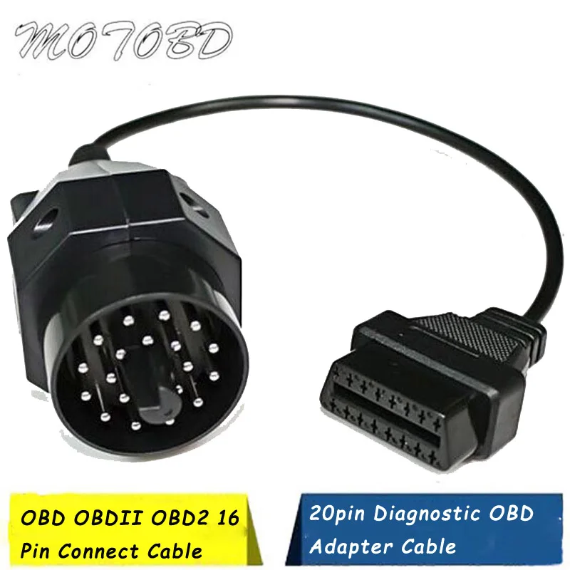 Адаптер OBD 2 II для BM 20 Pin к OBD2 16 PIN разъем E36 E39 X5 Z3 Диагностический кабель BMW Pin|Кабели