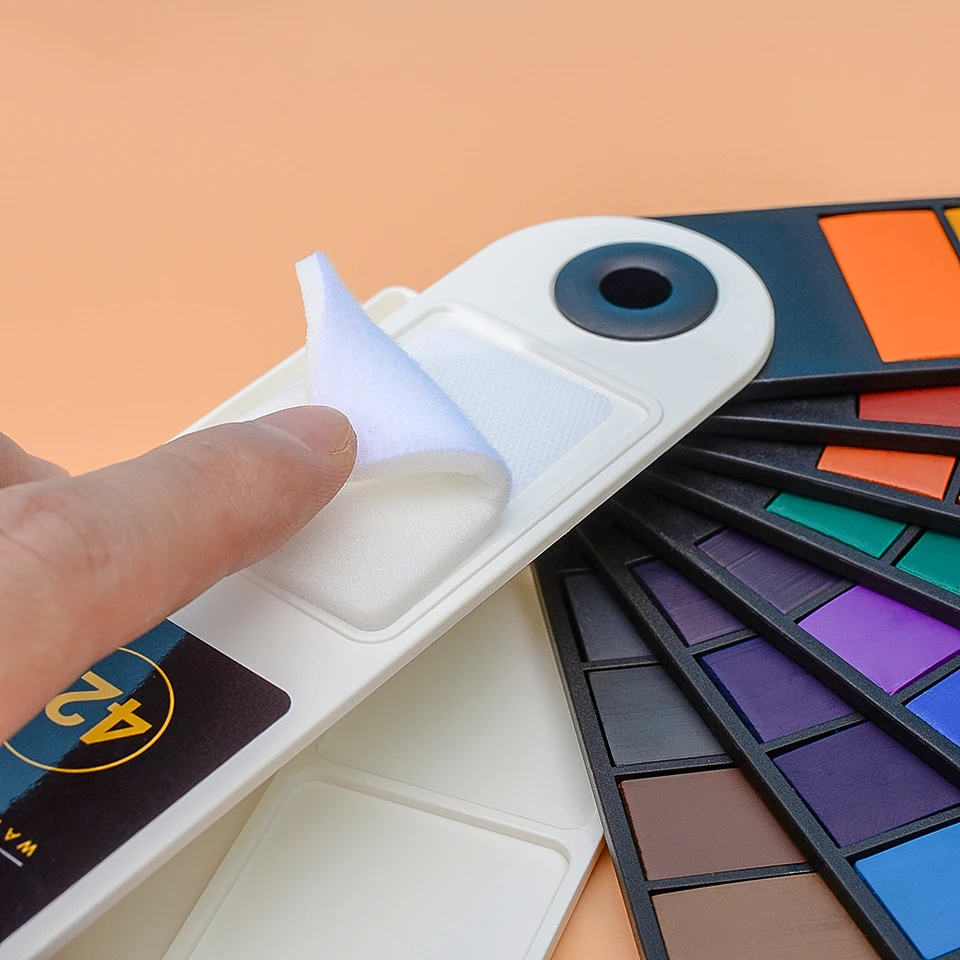 18/24/36/42 Colors Watercolor Paint Set With Water Brush Pen Palette Foldable Travel Solid Water Color Painting Art Supplies