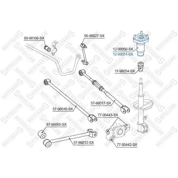 Опора амортизатора заднего левого Toyota Camry ACV3#/MCV30 01 ST