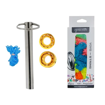 

Magicyoyo 1 Set 2 Metal Yoyo 10 Ball Bearings + Bearing Remover & 25Pcs 100% Polyester Professional Yoyo Strings for Responsive