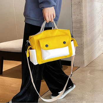 

Women's bag new stitching contrast color handbag nylon casual multi-pocket shoulder messenger bag 4 color main