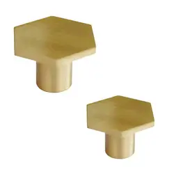 clown 1Pcs Gold Brass Hexagon Knobs Cabinet Door Handle Dresser Drawer Pulls Home Kitchen Furniture Hardware Knobs Cupboard