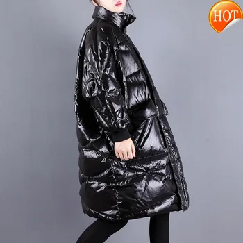 

Women's Down 2020 Jacket Winter Coat Women Streetwear Puffer Oversized Jacket Korean Long Coat Female Warm Parka MY4954