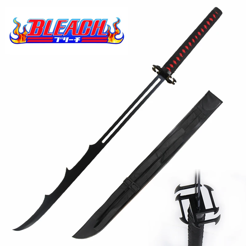 Repalicas日本刀刀サムライのためアニメコスプレ炭素鋼の刃メッキ黒ファンタジーナイフ木製シース 剣 Aliexpress
