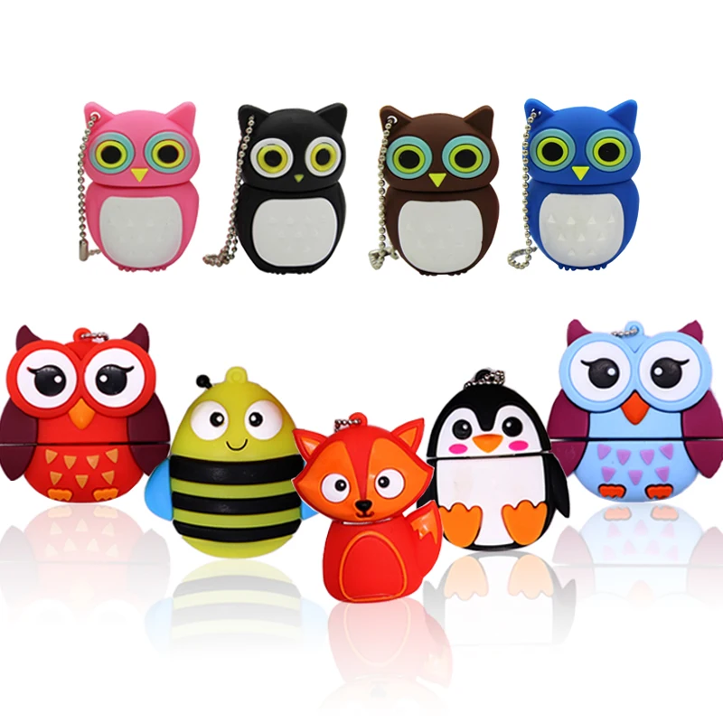 USB flash drive 64gb pendrive 128gb memory stick cartoon animal pen 4g 8g 16g 32g mini disk cute bee/fox usb | Компьютеры и офис