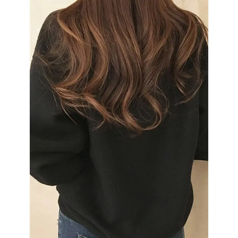 Cena Jesienne zimowe ubrania dorywczo luźne z długim rękawem Patchwork długi sweter z kapturem bluzy damskie bluza gruby elegancki koreański styl