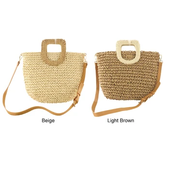 

Handmade Summer Beach Rattan Woven Straw Bag Summer Women Messenger Crossbody Bags Girls Small Beach Handbag 2020