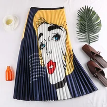 Miyake модная плиссированная юбка с рисунком в европейском и американском стиле юбка с принтом юбки