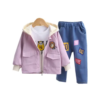 

Cotton Clothes Children Spring Autumn Baby Boy Girl T Shirts Zipper Hooded Pants 3Pcs/sets Infant Kid Fashion Toddler Tracksuits
