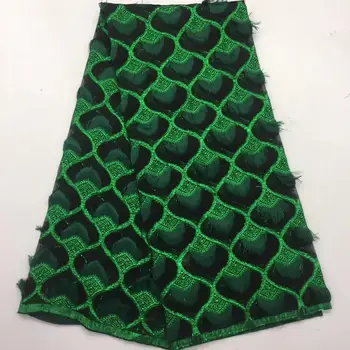 

Special tassels design 2020 newest net tulle lace fabric 5yards embroidery mesh lace fabric for wedding or party dress DPJN061