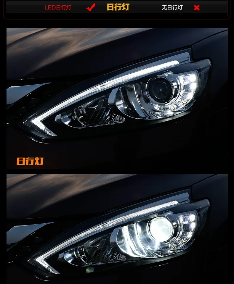 Автомобильный Стайлинг для Nissan Sylphy фары- Sentra светодиодный фонарь светодиодный DRL Биксеноновые линзы Высокий Низкий Луч