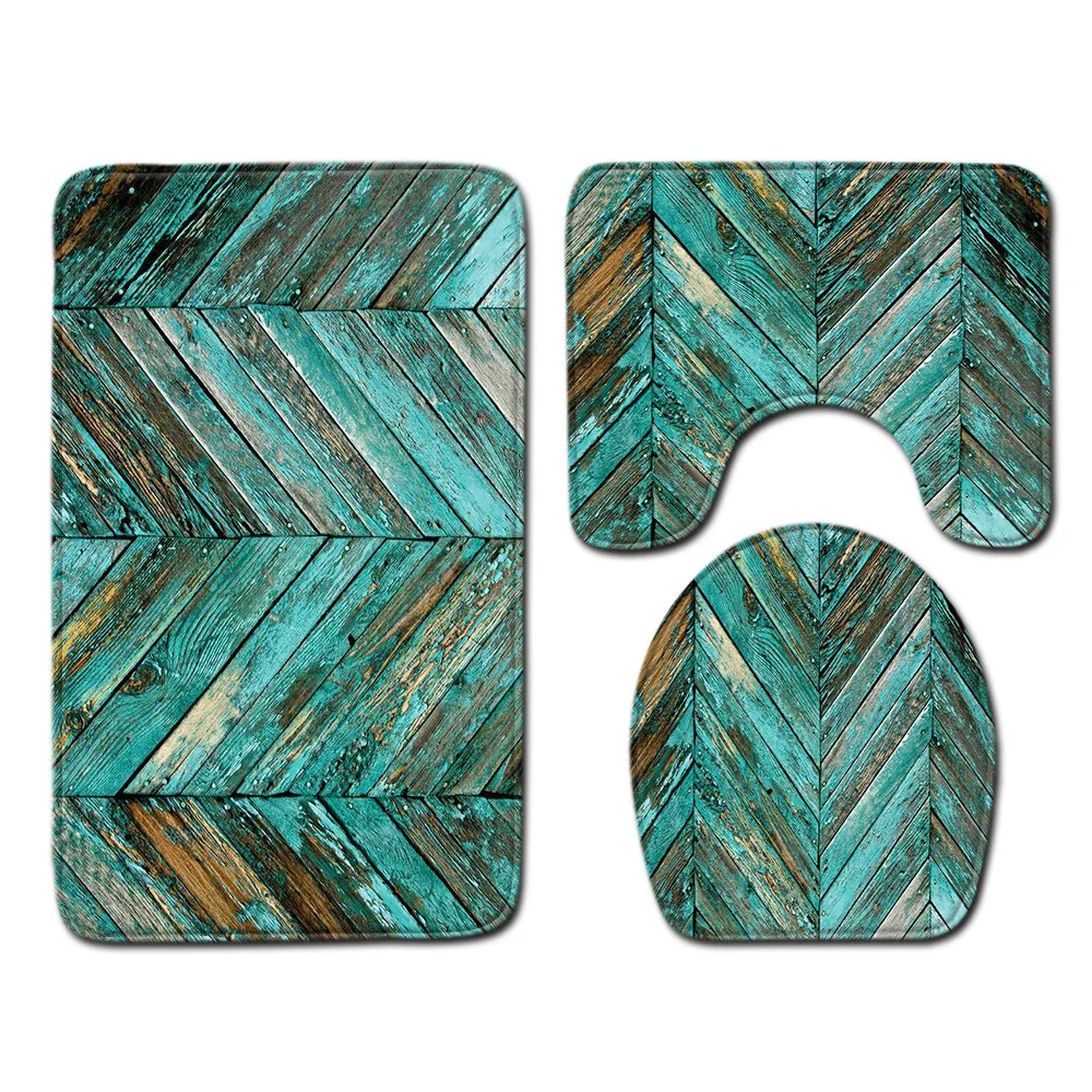 3 шт. Современная подушка из трех частей ванная комната с деревьями вен туалет коврик подставки в стиле ретро нескользящий U фигурный ковер Впитывающий Коврик для ванны