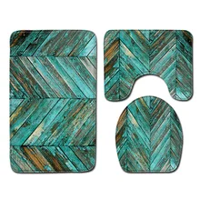 3 шт. Современная подушка из трех частей ванная комната с деревьями вен туалет коврик подставки в стиле ретро нескользящий U фигурный ковер Впитывающий Коврик для ванны