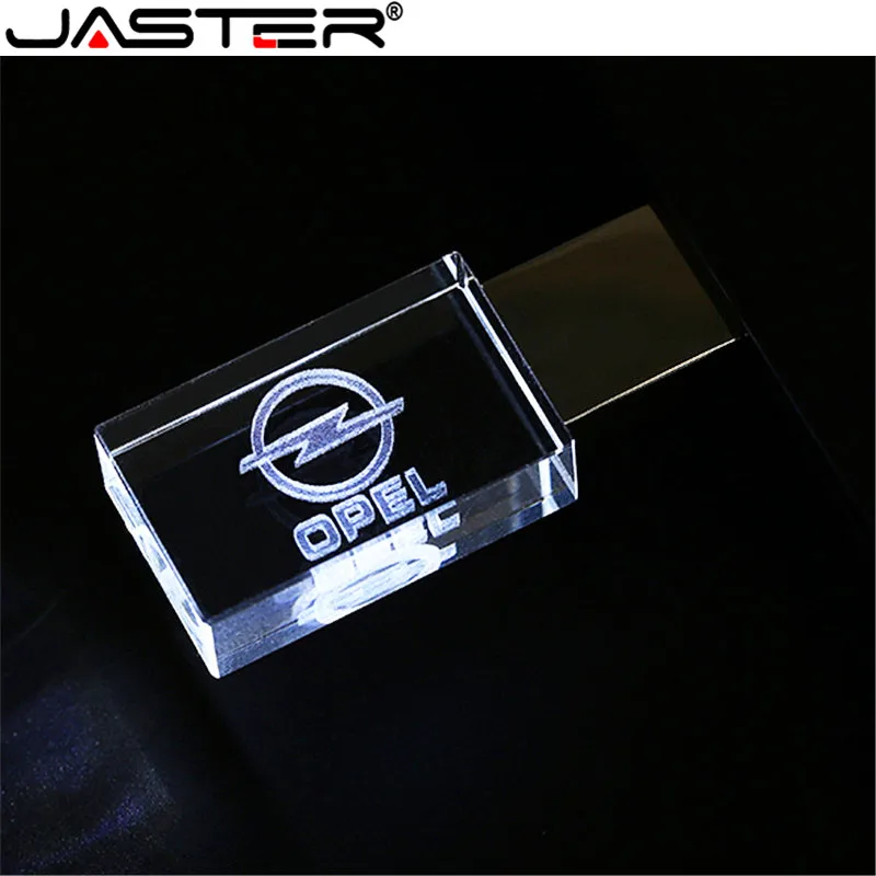 JASTER OPEL кристалл+ металл USB флэш накопитель флешки 4 ГБ 8 16 32 64 128 Внешняя память stick u диск