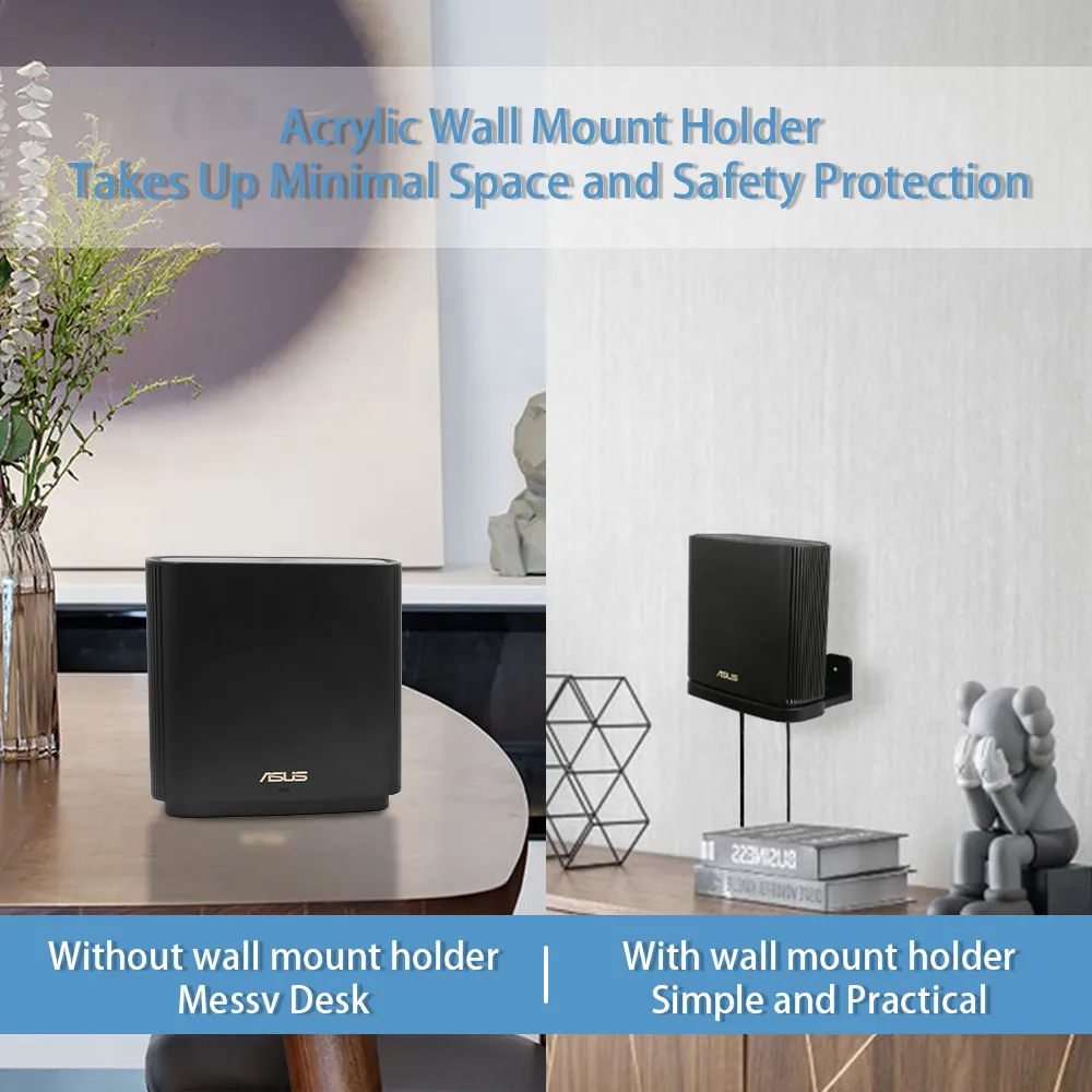 Suporte de Montagem de Parede Acrílico para Asus Resistente à Moda Montado na Parede para Asus Zenwifi Roteador Wi-fi Prateleira Suporte ac ax Ct8 Xt8 - Image 6
