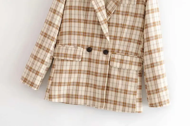 

Western Style WOMEN'S Dress 2019 Spring And Autumn New Style Two-Button Retro Plaid Suit Jacket Women's