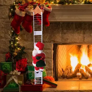 

Christmas Electric Ladder Santa Claus Party Ornament Gift Bag Random Interesting House White Single Ladder