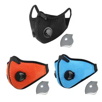 

Activated carbon dust mask with an additional filter cotton sheet for outdoor activities and valves, exhaust gas, pollen allergy